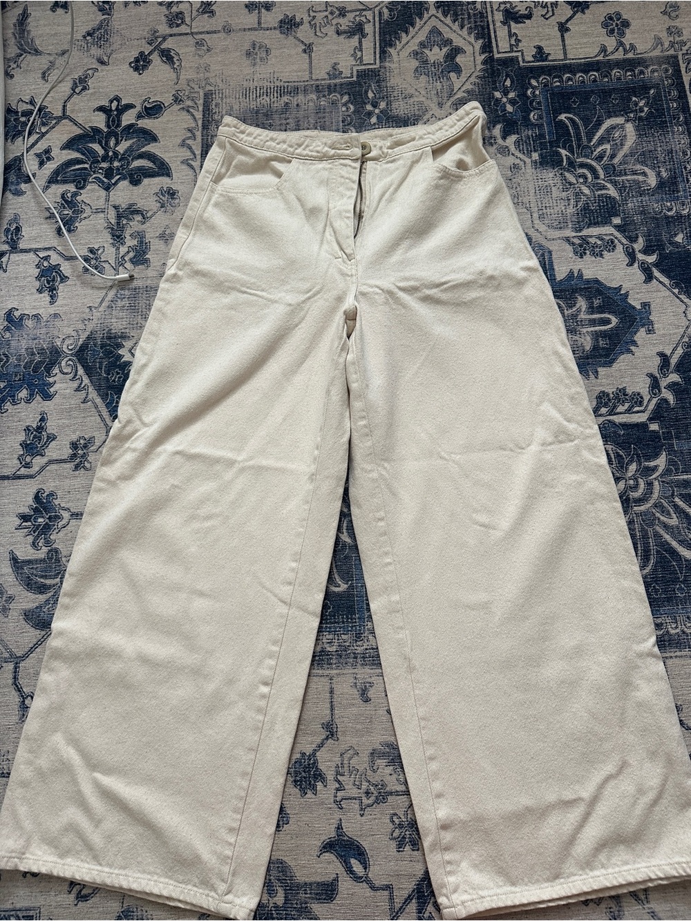 High-Rise Cream Wide Leg Jeans — Effortless Flare
